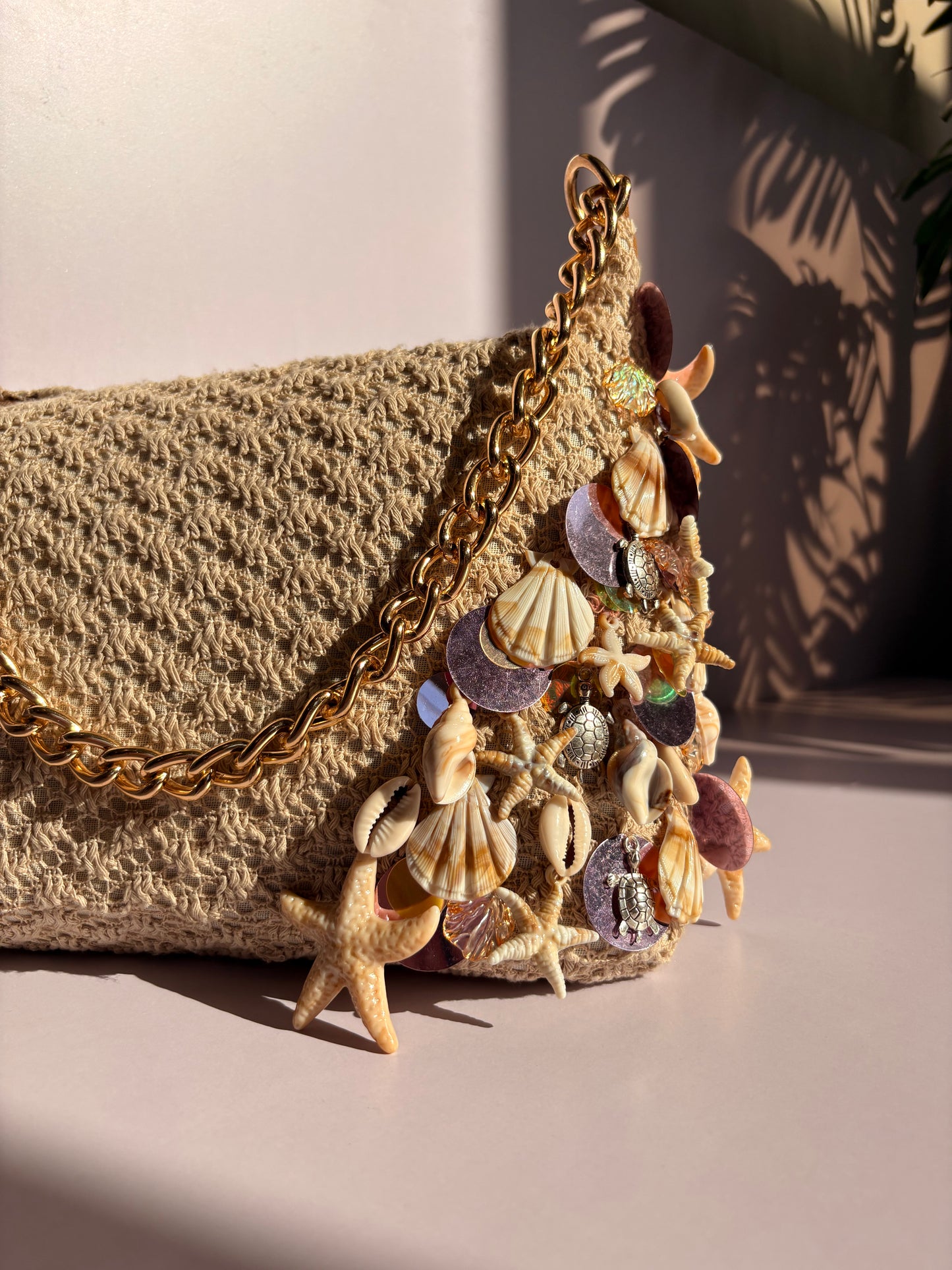 summer pink sequin handbag