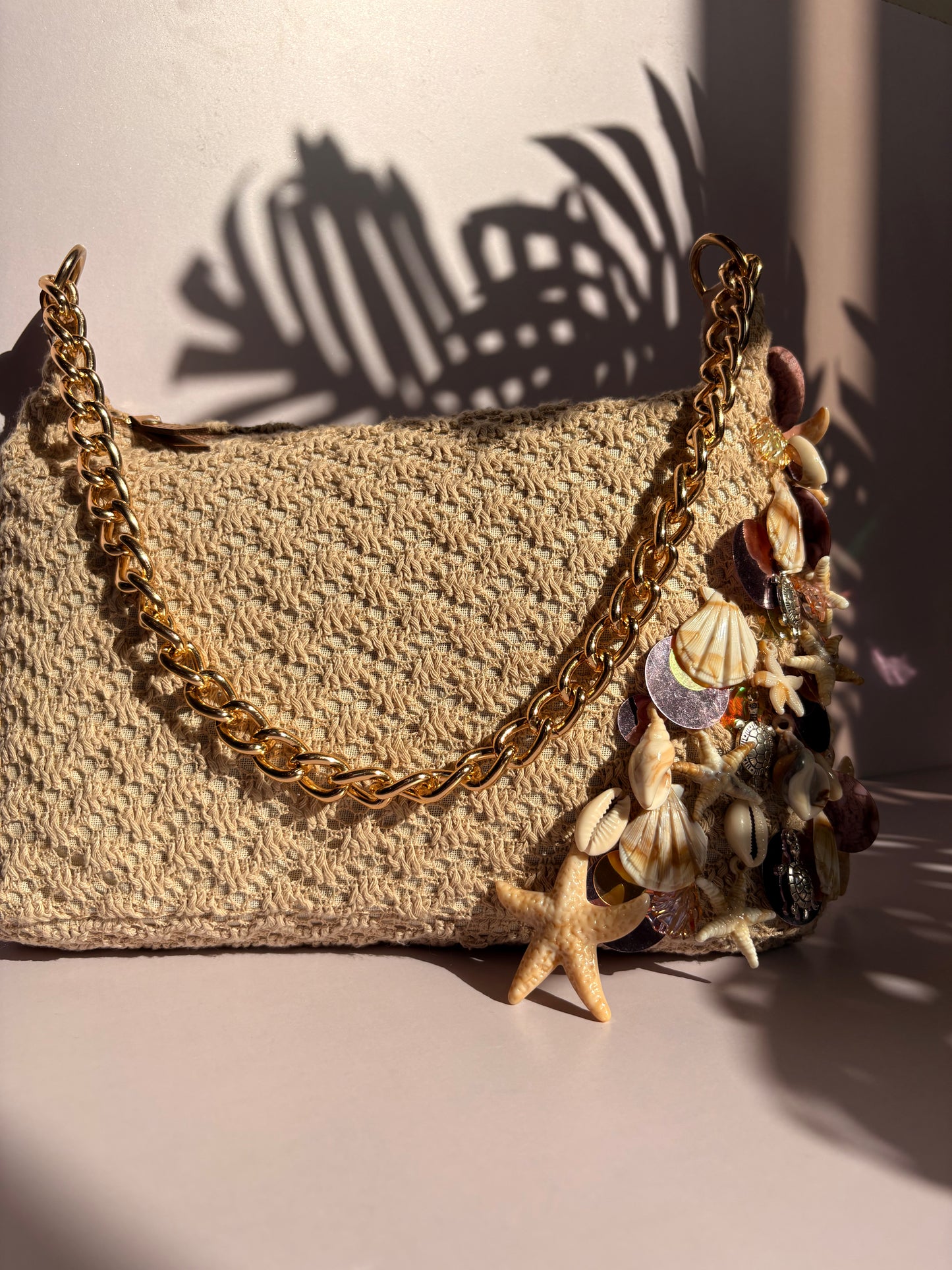 summer pink sequin handbag